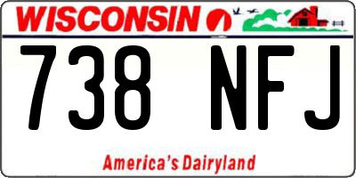 WI license plate 738NFJ