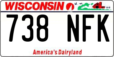 WI license plate 738NFK