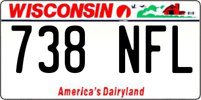 WI license plate 738NFL