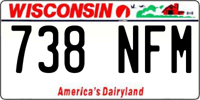 WI license plate 738NFM