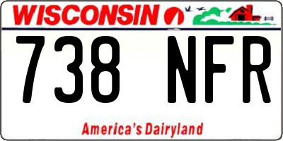 WI license plate 738NFR