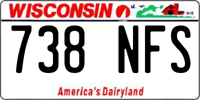 WI license plate 738NFS