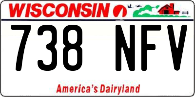 WI license plate 738NFV