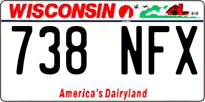 WI license plate 738NFX