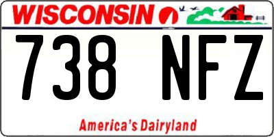WI license plate 738NFZ