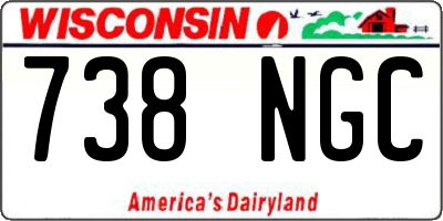 WI license plate 738NGC