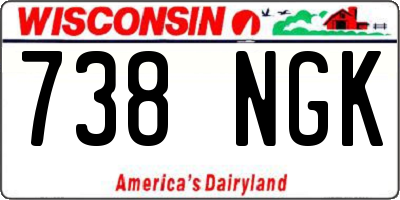WI license plate 738NGK
