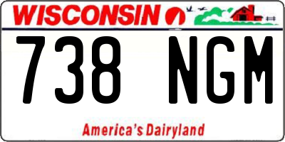 WI license plate 738NGM
