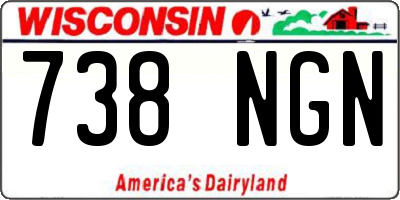 WI license plate 738NGN