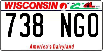 WI license plate 738NGO