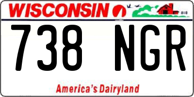 WI license plate 738NGR