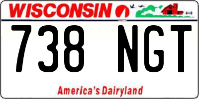 WI license plate 738NGT