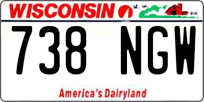 WI license plate 738NGW