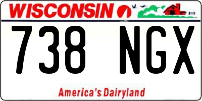 WI license plate 738NGX