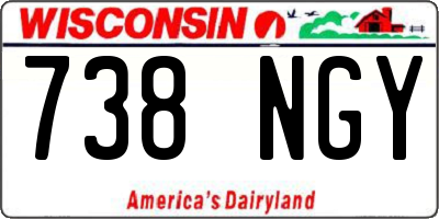 WI license plate 738NGY