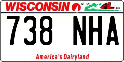 WI license plate 738NHA