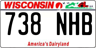 WI license plate 738NHB