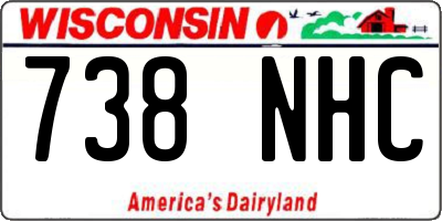 WI license plate 738NHC
