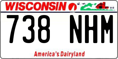 WI license plate 738NHM