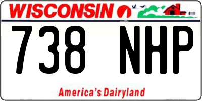 WI license plate 738NHP