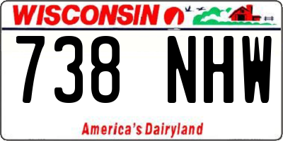 WI license plate 738NHW