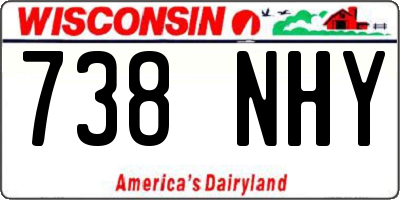 WI license plate 738NHY