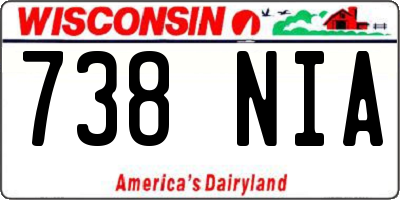WI license plate 738NIA