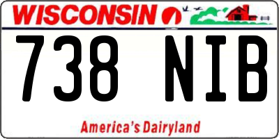WI license plate 738NIB