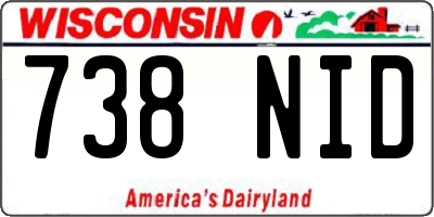WI license plate 738NID
