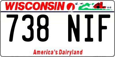 WI license plate 738NIF