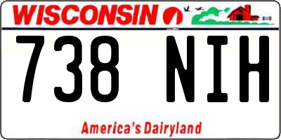 WI license plate 738NIH