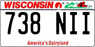 WI license plate 738NII