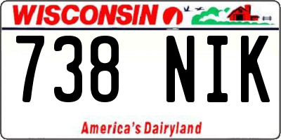 WI license plate 738NIK