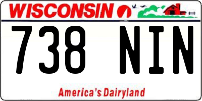 WI license plate 738NIN