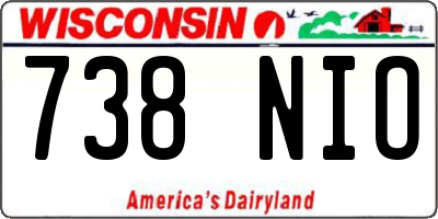 WI license plate 738NIO