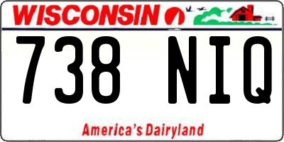 WI license plate 738NIQ