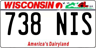 WI license plate 738NIS