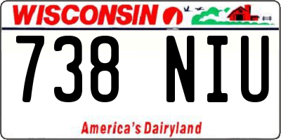 WI license plate 738NIU