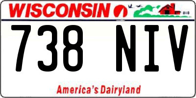 WI license plate 738NIV