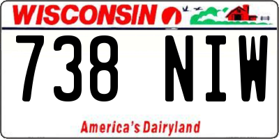 WI license plate 738NIW