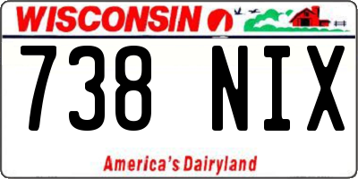 WI license plate 738NIX