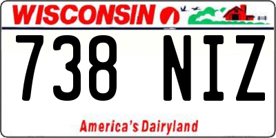 WI license plate 738NIZ