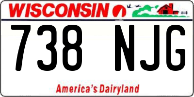 WI license plate 738NJG