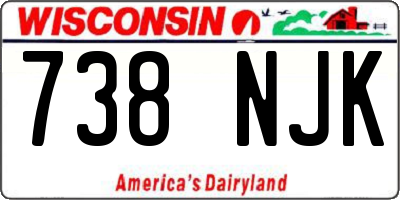 WI license plate 738NJK