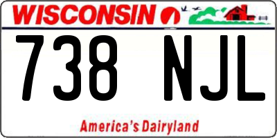 WI license plate 738NJL
