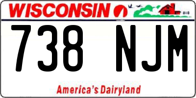 WI license plate 738NJM