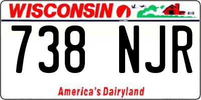 WI license plate 738NJR