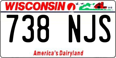 WI license plate 738NJS