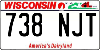 WI license plate 738NJT
