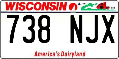 WI license plate 738NJX